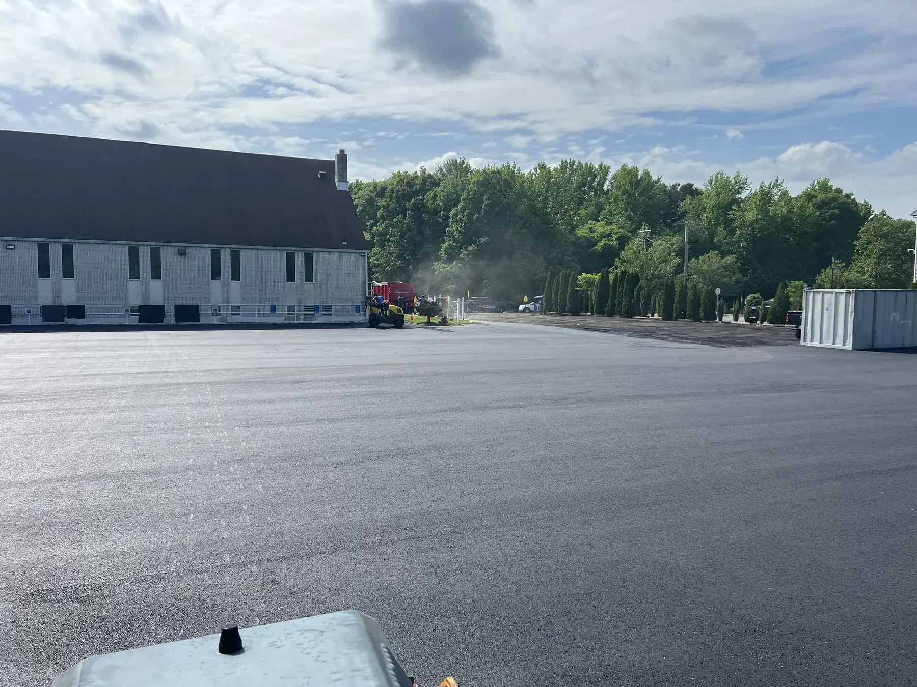 Commercial lot with a fresh black surface