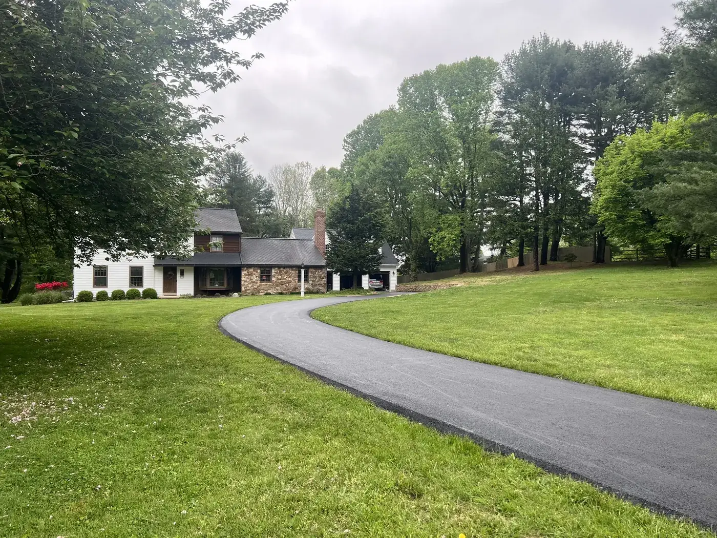 Curved residential driveway